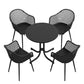 Tressa 4-Seater Outdoor Dining Set Table and Chairs Patio Furniture Garden Diamond 5-Piece - Black