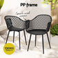 Tressa 4-Seater Outdoor Dining Set Table and Chairs Patio Furniture Garden Diamond 5-Piece - Black
