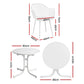 Tressa 4-Seater Outdoor Dining Set Table and Chairs Patio Furniture Garden Diamond 5-Piece - White