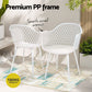 Tressa 4-Seater Outdoor Dining Set Table and Chairs Patio Furniture Garden Diamond 5-Piece - White