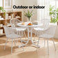 Tressa 4-Seater Outdoor Dining Set Table and Chairs Patio Furniture Garden Diamond 5-Piece - White