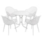 Tressa 4-Seater Outdoor Dining Set Table and Chairs Patio Furniture Garden Diamond 5-Piece - White