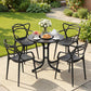 Zorin 4-Seater Outdoor Dining Set Table and Chairs Garden Patio Furniture Entwine 5-Piece - Black