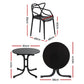 Zorin 4-Seater Outdoor Dining Set Table and Chairs Garden Patio Furniture Entwine 5-Piece - Black