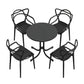Zorin 4-Seater Outdoor Dining Set Table and Chairs Garden Patio Furniture Entwine 5-Piece - Black