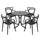 Zorin 4-Seater Outdoor Dining Set Table and Chairs Garden Patio Furniture Entwine 5-Piece - Black