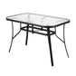 Avicia 120CM Outdoor Dining Table Steel Parasol Hole Desk Patio Furniture - Black
