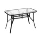 Avicia 120CM Outdoor Dining Table Steel Parasol Hole Desk Patio Furniture - Black