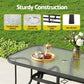 Avicia 120CM Outdoor Dining Table Steel Parasol Hole Desk Patio Furniture - Black