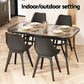 Avicia 140CM Outdoor Dining Table Steel Frame Tempered Glass Parasol Hole - Black
