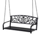 Sereia Outdoor Porch Swing Chair Patio Furniture Floral Backrest 2 Seater - Black
