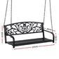 Sereia Outdoor Porch Swing Chair Patio Furniture Floral Backrest 2 Seater - Black