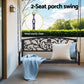 2-seat porch swing with decorative elements on a patio