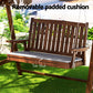 Fince 2 Seater Swing Chair Wooden Garden Bench Canopy - Charcoal