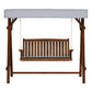 Fince 3 Seater Wooden Swing Chair Garden Bench Canopy - Charcoal