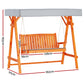 Fince 3 Seater Wooden Swing Chair Garden Bench Canopy - Teak