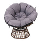 Burnley Outdoor Papasan Chairs Lounge Setting Patio Furniture Wicker - Brown