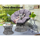 Outdoor Lounge Setting Papasan Chair Wicker Table Garden Furniture - Grey