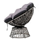 Marl 3-Piece Outdoor Papasan Chair and Table Bistro Set Lounge Setting Patio Furniture Wicker - Grey