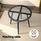 Eulalia 3-Piece Outdoor Bistro Set Patio Furniture Lounge Setting Table and Chairs - Grey