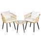 Eulalia 3-Piece Outdoor Bistro Set Patio Furniture Lounge Setting Table and Chairs - Natural