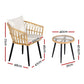 Eulalia 3-Piece Outdoor Bistro Set Patio Furniture Lounge Setting Table and Chairs - Natural