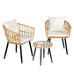 Eulalia 3-Piece Outdoor Bistro Set Patio Furniture Lounge Setting Table and Chairs - Natural