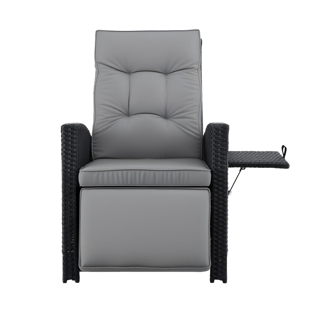 Aloura Outdoor Recliner Chairs Sun lounge Wicker Lounger Patio Furniture Adjustable - Black