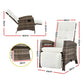 Luken Outdoor Recliner Chairs Sun lounge Wicker Lounger Patio Furniture Adjustable - Brown