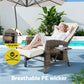 Luken Outdoor Recliner Chairs Sun lounge Wicker Lounger Patio Furniture Adjustable - Brown