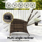 Luken Outdoor Recliner Chairs Sun lounge Wicker Lounger Patio Furniture Adjustable - Brown