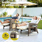 Aloura 3-Piece Outdoor Bistro Set Recliner Chairs Table Sun lounge Patio Furniture Wicker Adjustable - Natural