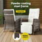 Aloura 3-Piece Outdoor Bistro Set Recliner Chairs Table Sun lounge Patio Furniture Wicker Adjustable - Natural
