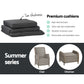 Yeovil Set of 2 Recliner Chair Outdoor Furniture Setting Patio Wicker Sofa Chair and Ottoman - Grey