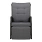 Moore Set of 2 Recliner Chairs Setting Outdoor Furniture Patio Wicker Sofa - Black