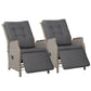 Moore Set of 2 Recliner Chairs Setting Outdoor Furniture Patio Wicker Sofa - Grey