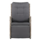 Moore Set of 2 Recliner Chairs Setting Outdoor Furniture Patio Wicker Sofa - Grey