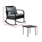 Eliza 2-Seater Rocking 3-Piece Outdoor Chair - Black