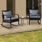Eliza 2-Seater Rocking 3-Piece Outdoor Chair - Black