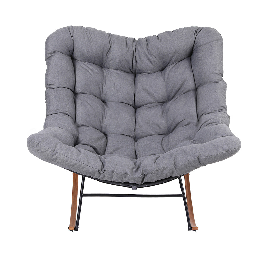 Sylven Outdoor Rocking Chair Furniture Papasan Recliner Garden Patio Lounge Setting - Grey