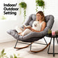 Sylven Outdoor Rocking Chair Furniture Papasan Recliner Garden Patio Lounge Setting - Grey
