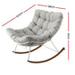 Sylven Outdoor Rocking Chair Furniture Papasan Recliner Garden Patio Lounge Setting - White