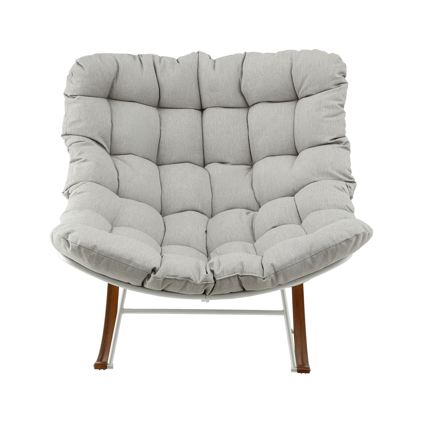 Sylven Outdoor Rocking Chair Furniture Papasan Recliner Garden Patio Lounge Setting - White