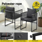 Wulfrun Set of 2 Outdoor Dining Chairs Woven Rope Chair Patio Furniture Garden Steel - Black