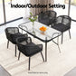 Selwyn Set of 2 Outdoor Dining Chairs Wicker Chair Patio Furniture Garden Steel - Black