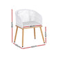 Selwyn Set of 2 Outdoor Dining Chairs Wicker Chair Patio Furniture Garden Steel - White
