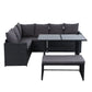Morgan 8-Seater Furniture Dining Lounge Wicker 5-Piece Outdoor Sofa - Black