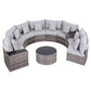 Airdrie 8-Seater Outdoor Sofa Set 11-Piece Table Chair Set Garden Rattan Furniture - Grey