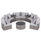 Airdrie 8-Seater Outdoor Sofa Set 11-Piece Table Chair Set Garden Rattan Furniture - Grey