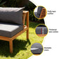 Cenburg 5-Seater Outdoor Sofa Set Wooden Bench with Built-in Side Table 4-Piece - Wood Black